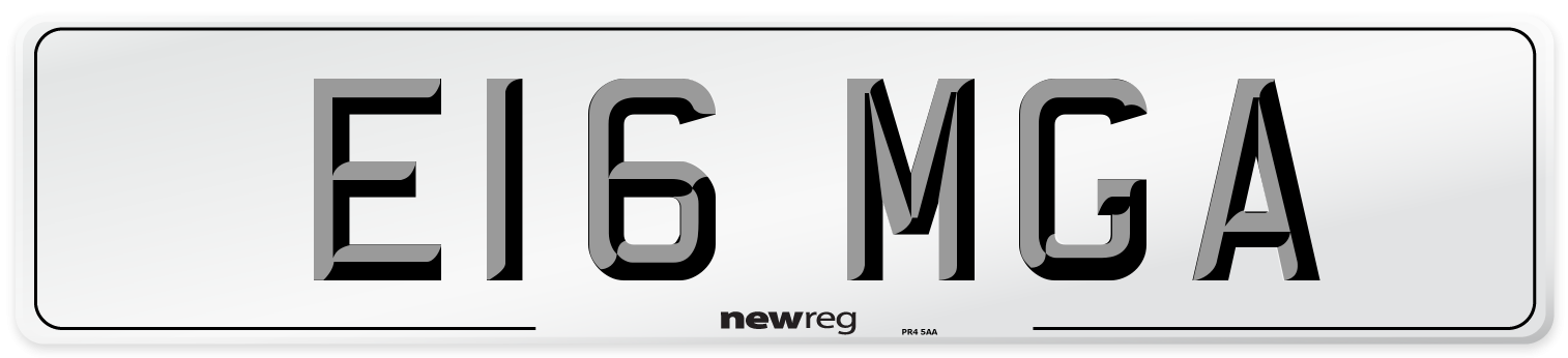 E16 MGA Number Plate from New Reg